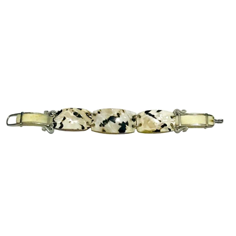 Silver, white and Black Bracelet